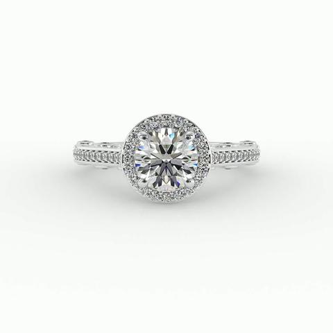 360 degree view of Harlow Halo Engagement Ring