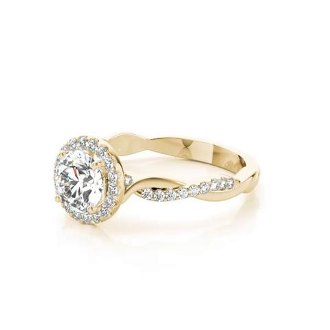 360 degree view of Charlotte Halo Engagement Ring With Diamond Twist