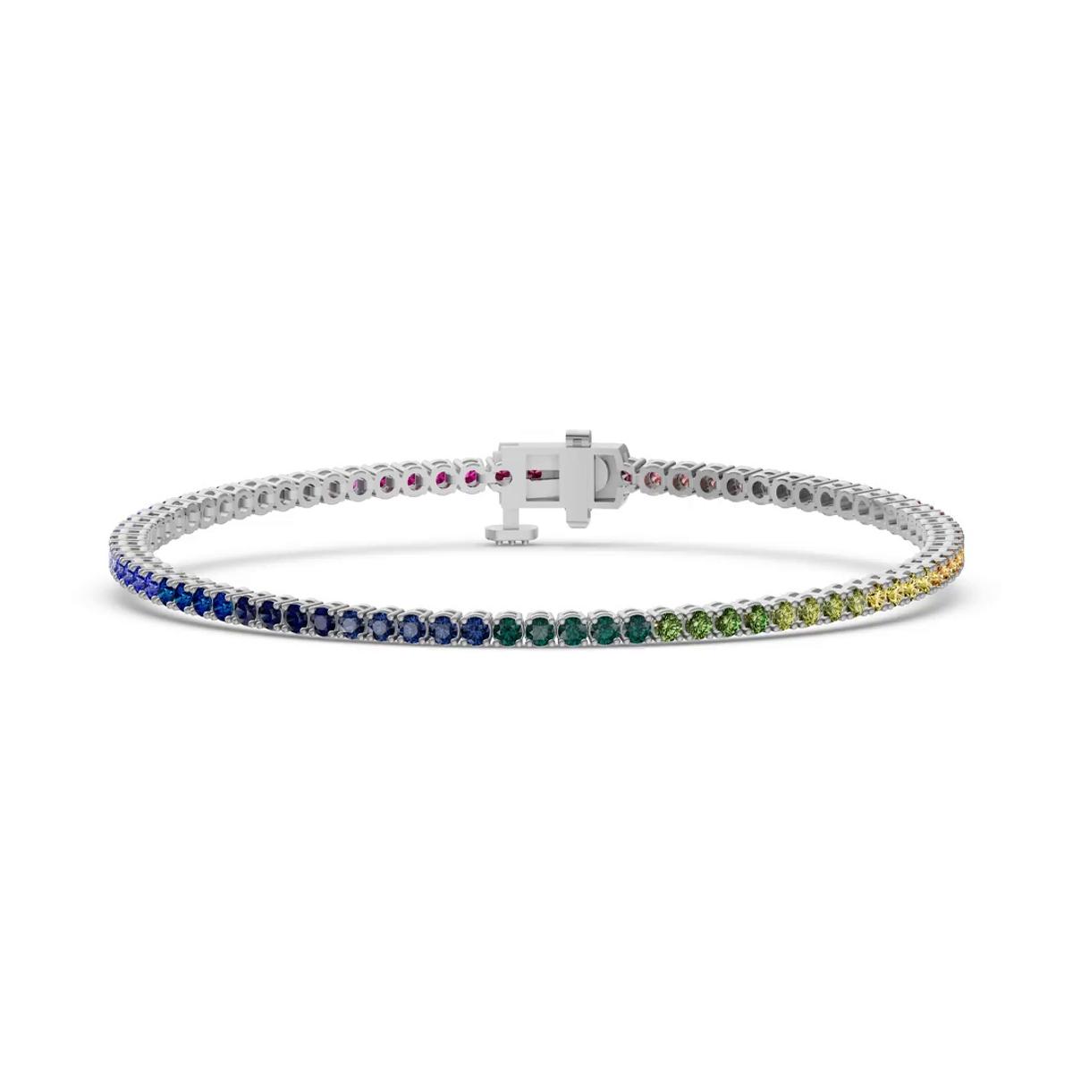 360 degree view of Rainbow Sapphire Tennis Bracelet (3 ct. tw.)
