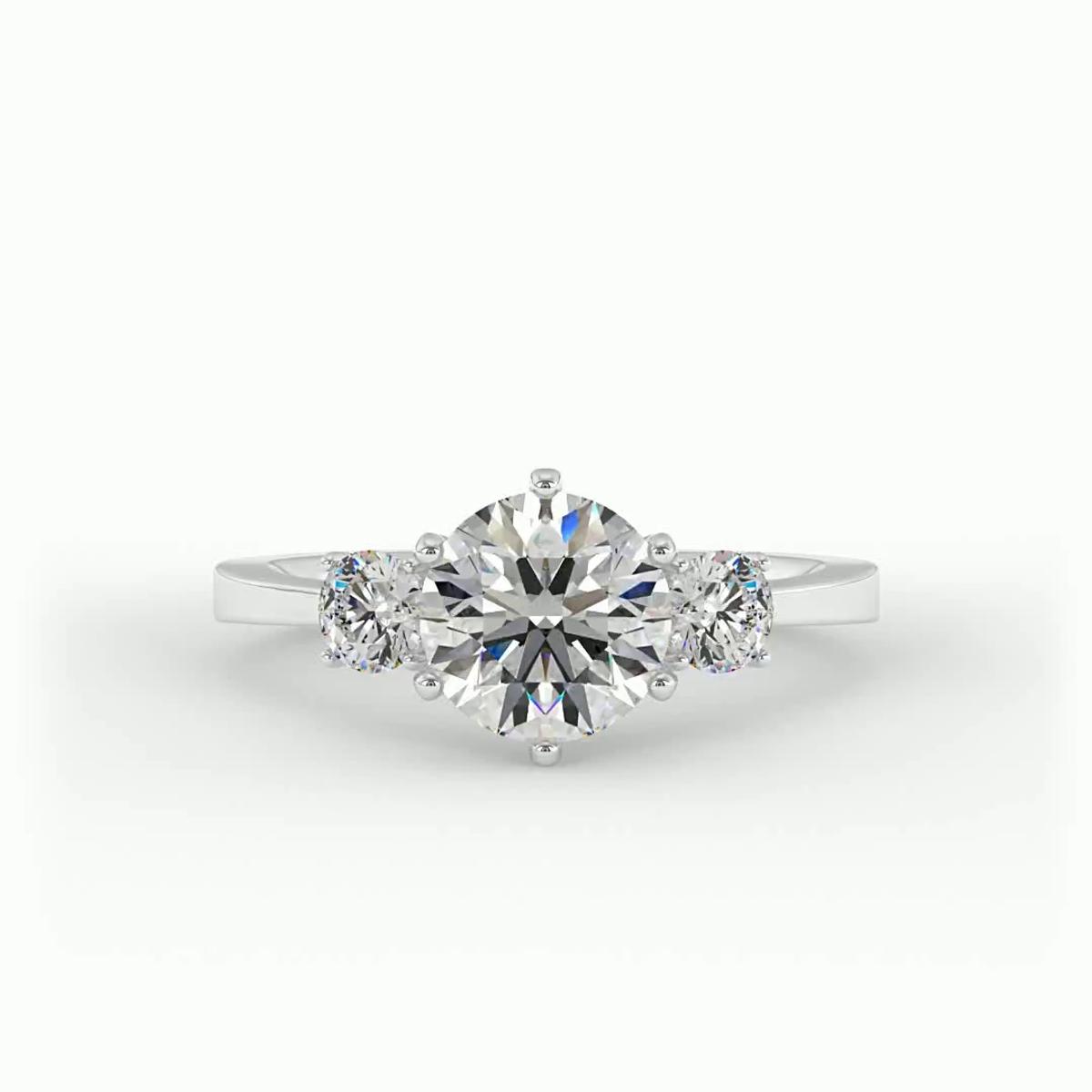 360 degree view of Kamryn Three Stone Ring Engagement Ring