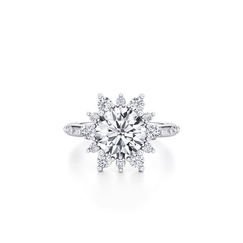 360 degree view of Solara Sunburst Lab Diamond Engagement Ring