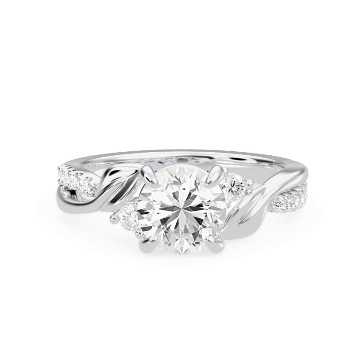 Ivy Wisp Engagement Ring - 14K White Gold