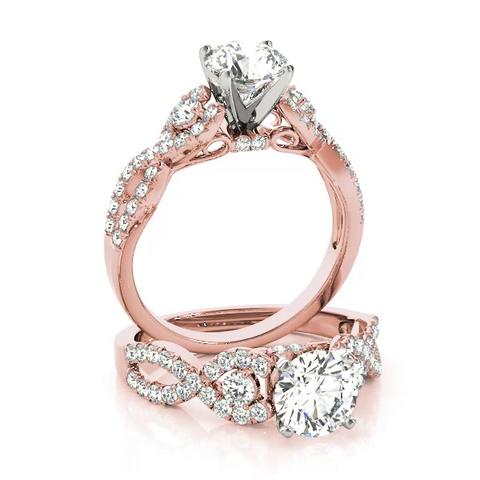 360 degree view of Leta 2 Row Diamond Twist Engagement Ring