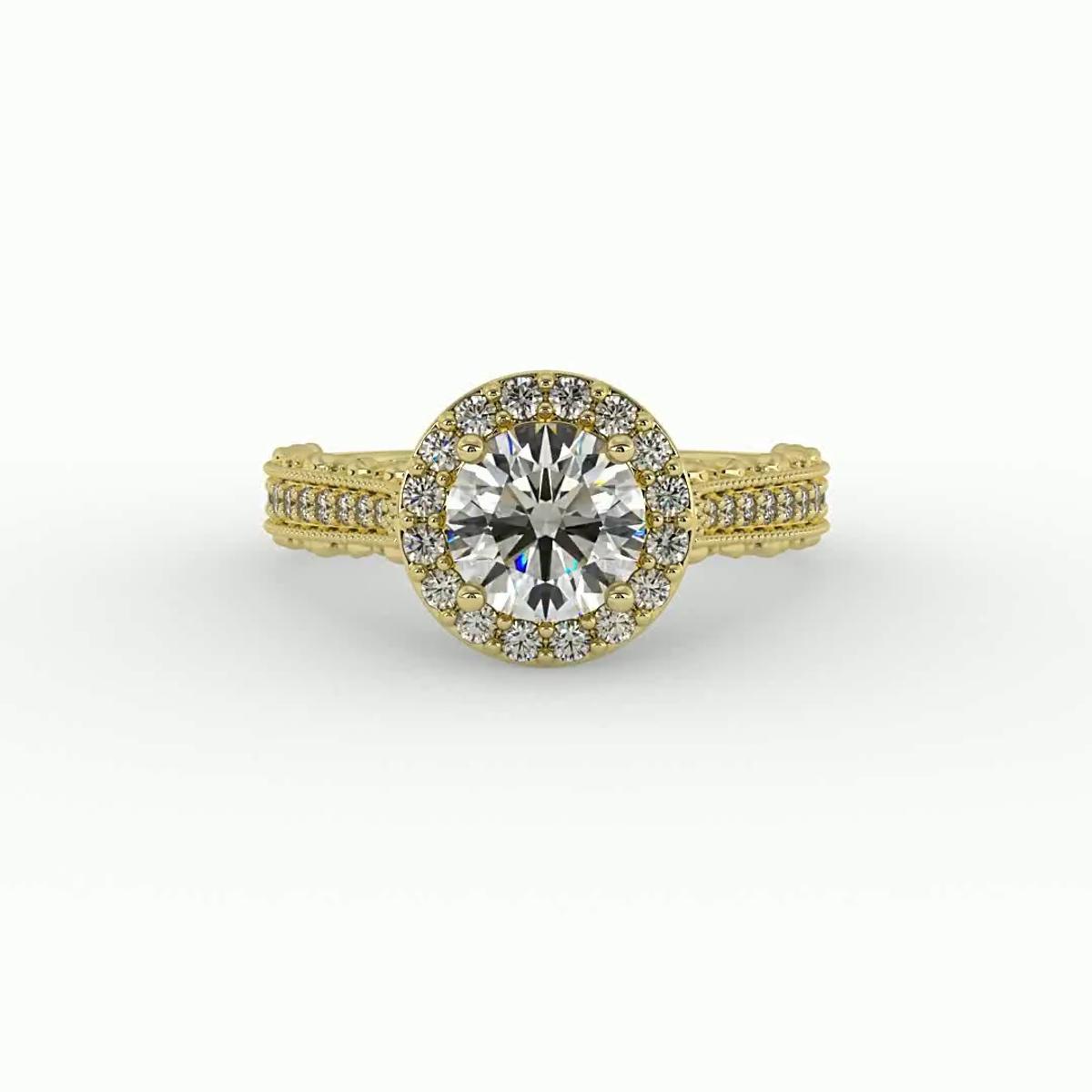 360 degree view of Madilyn Halo Engagement Ring