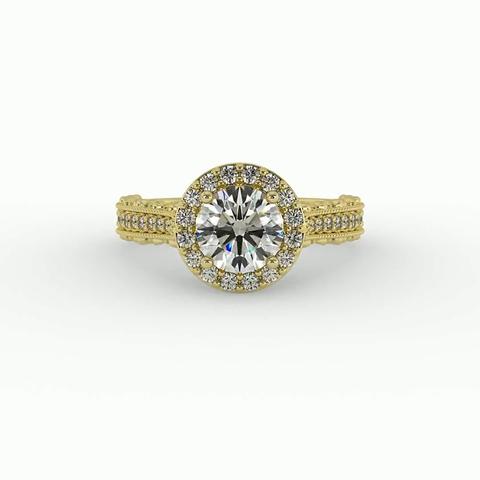 360 degree view of Madilyn Halo Engagement Ring