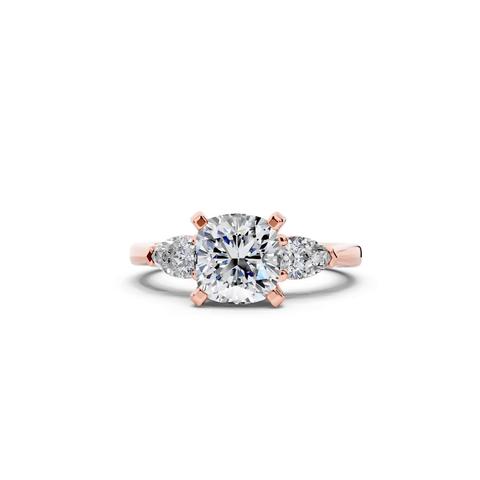 360 degree view of Madison Three-Stone Lab Pear Engagement Ring