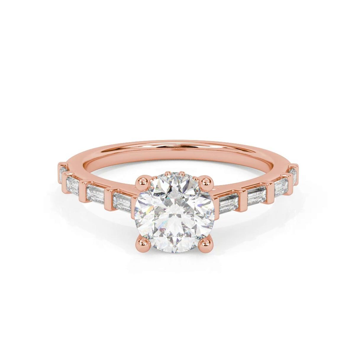 360 degree view of Alejandra Baguette Pave And Hidden Halo