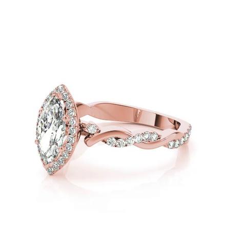 360 degree view of Kumasi Halo Engagement Ring