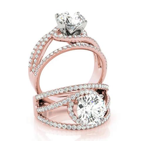 360 degree view of Audrina Halo Engagement Ring