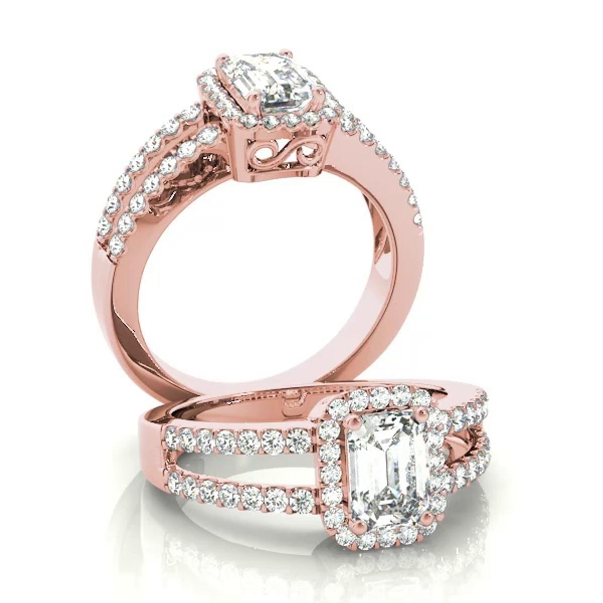 360 degree view of Kiti Halo Engagement Ring