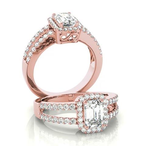 360 degree view of Kiti Halo Engagement Ring