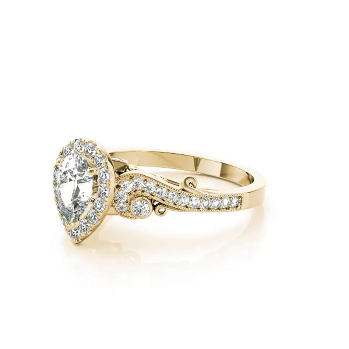 360 degree view of Beatrix Halo Engagement Ring