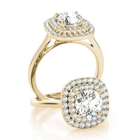 360 degree view of Devon Double Halo Engagement Ring