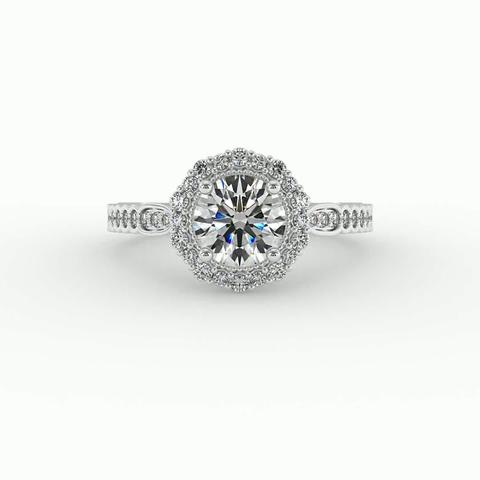 360 degree view of Nina Halo Engagement Ring