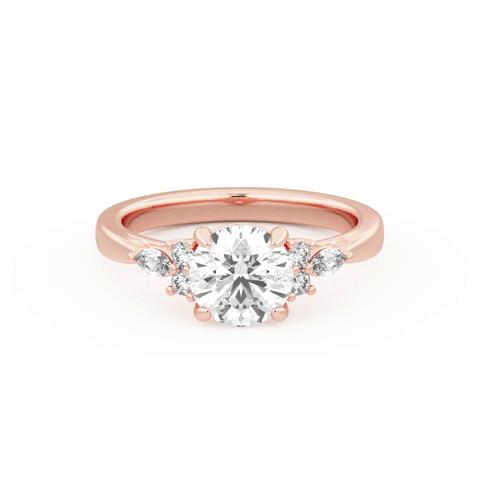 360 degree view of Blanche Round and Marquise Cluster Engagement Ring