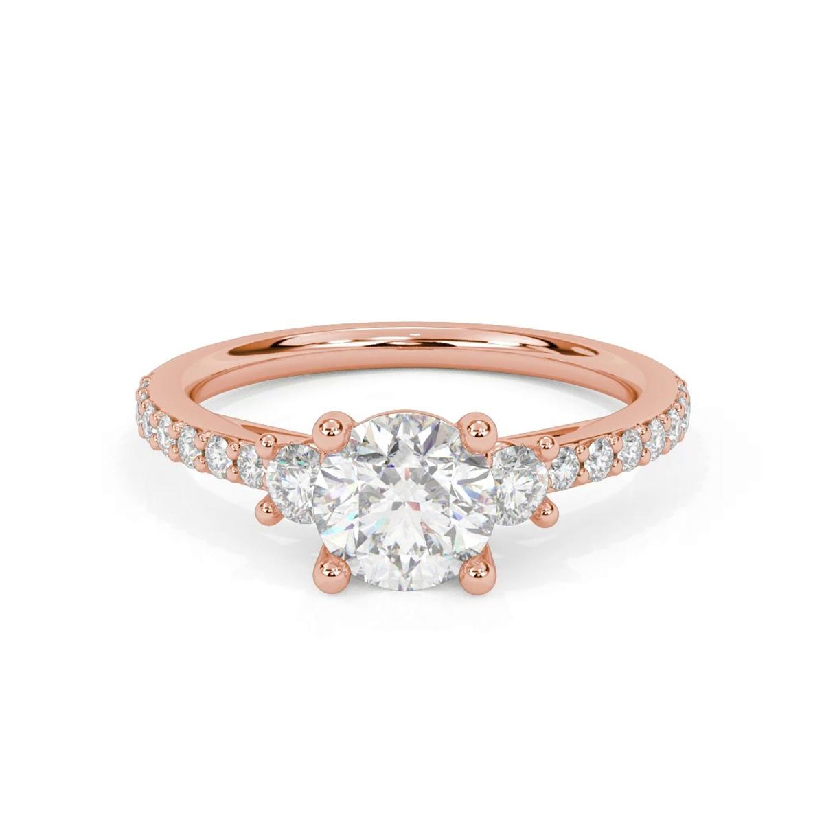 360 degree view of Renee Three Stone Engagement Ring