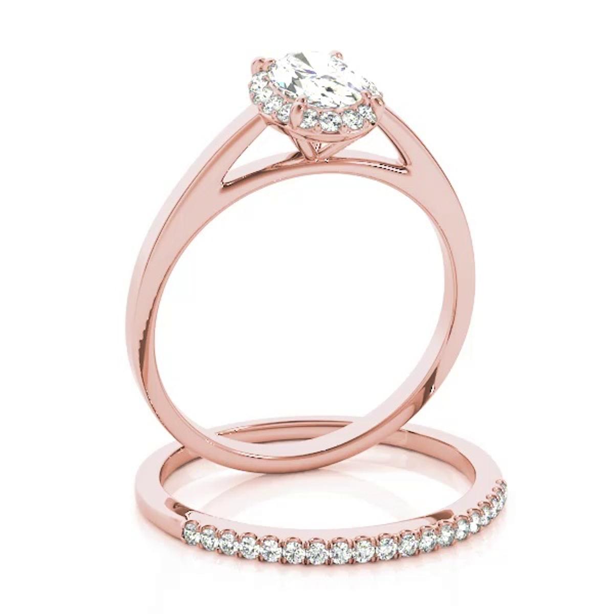 360 degree view of Zoey Halo Engagement Ring