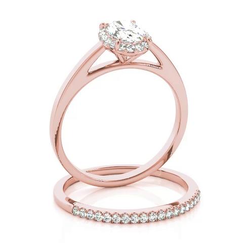 360 degree view of Zoey Halo Engagement Ring