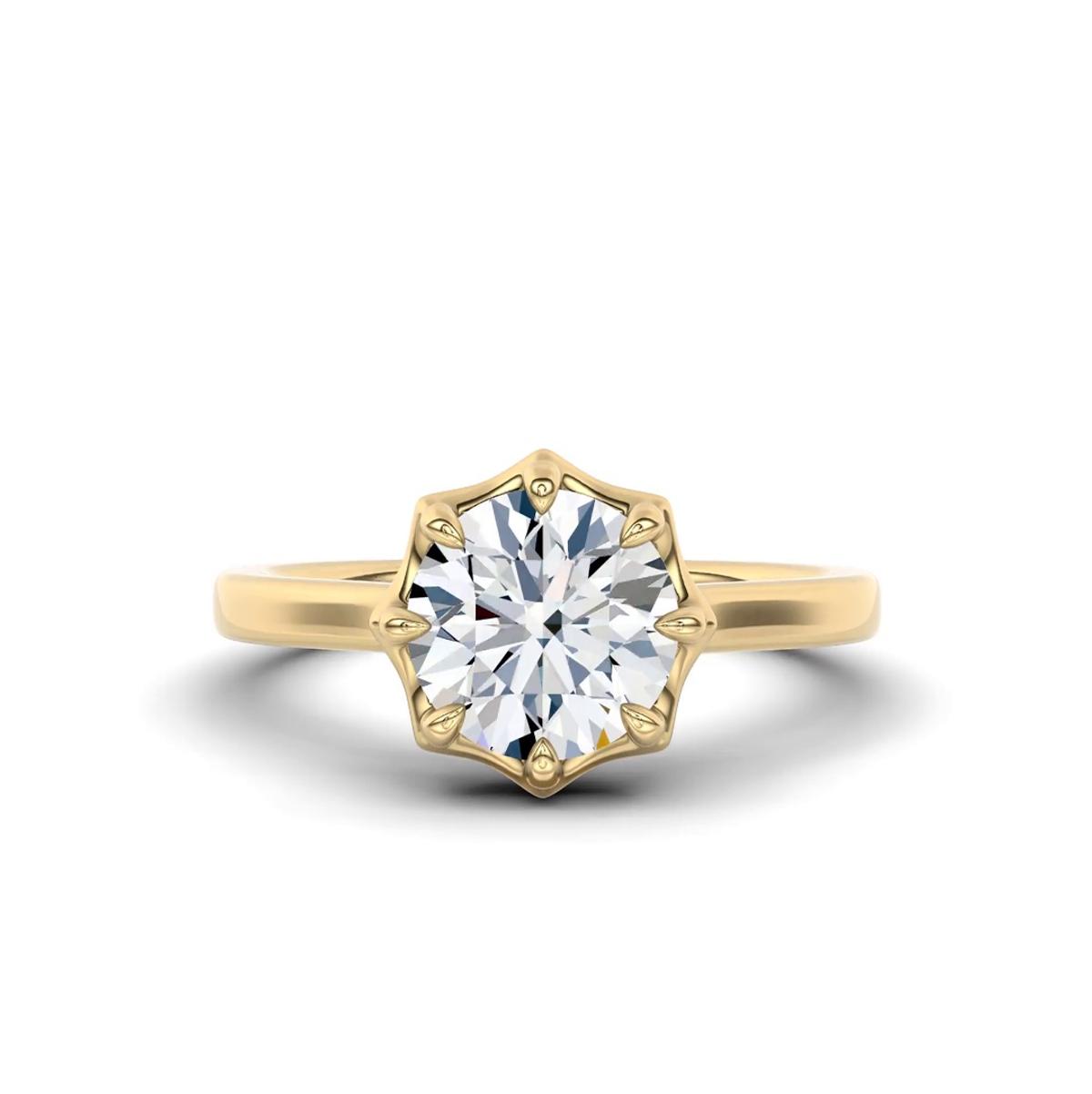 360 degree view of Octave Scalloped Lab Engagement Ring by Christian Siriano