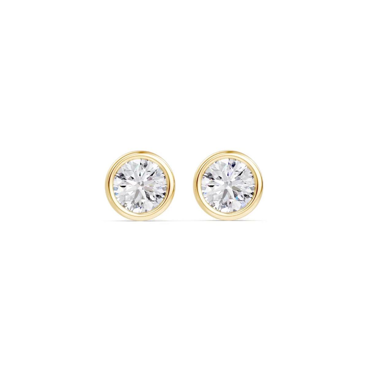 360 degree view of Modern Bezel-Set Lab Diamond Stud Earrings (1/2 ct. tw.)
