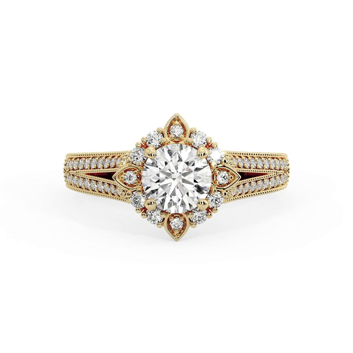 360 degree view of Logan Halo Engagement Ring