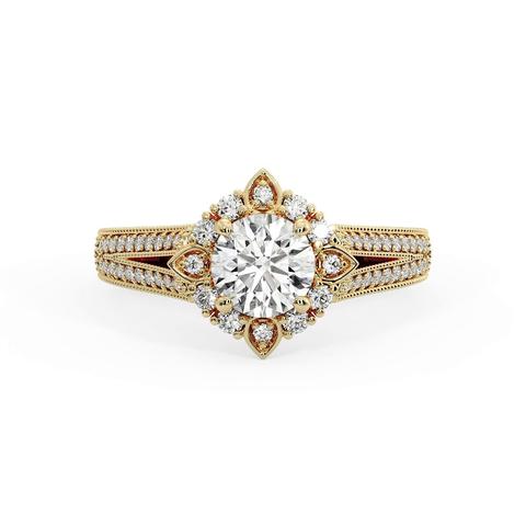 360 degree view of Logan Halo Engagement Ring