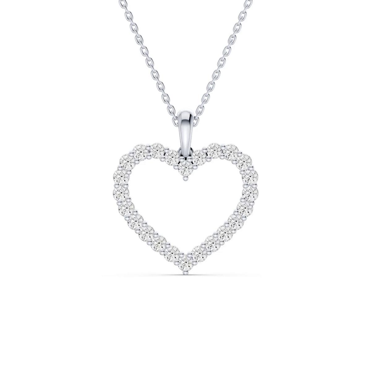 360 degree view of Pavé Lab Diamond Heart Pendant (0.75 ct. tw.)