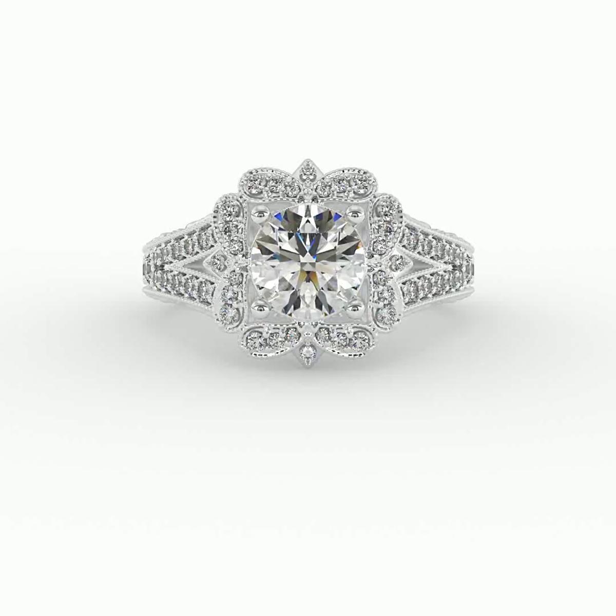 360 degree view of Lilith Halo Engagement Ring