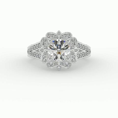 360 degree view of Lilith Halo Engagement Ring