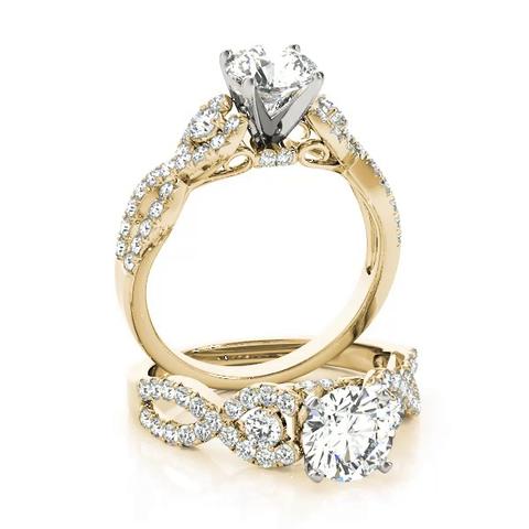 360 degree view of Leta 2 Row Diamond Twist Engagement Ring