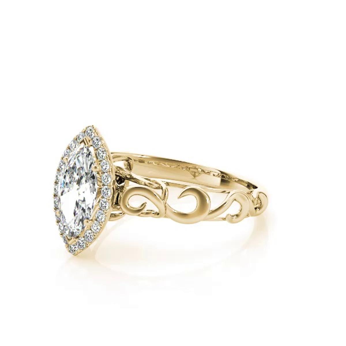 360 degree view of Annalise Halo Engagement Ring