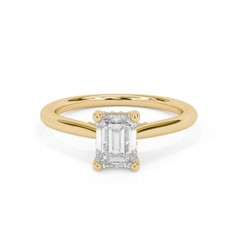 Kate Hidden Halo Diamond Engagement Ring - 14K Yellow Gold