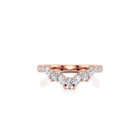 360 degree view of Tavia Mixed-Shape Wrapped Pavé Lab Diamond Curved Band