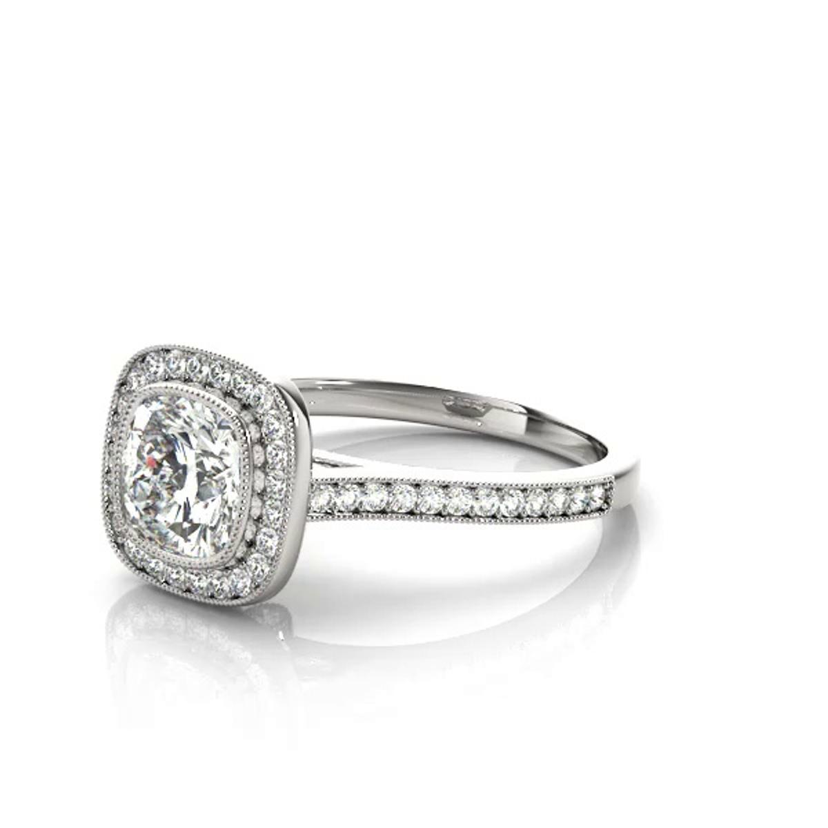 360 degree view of Kaelie Halo Engagement Ring