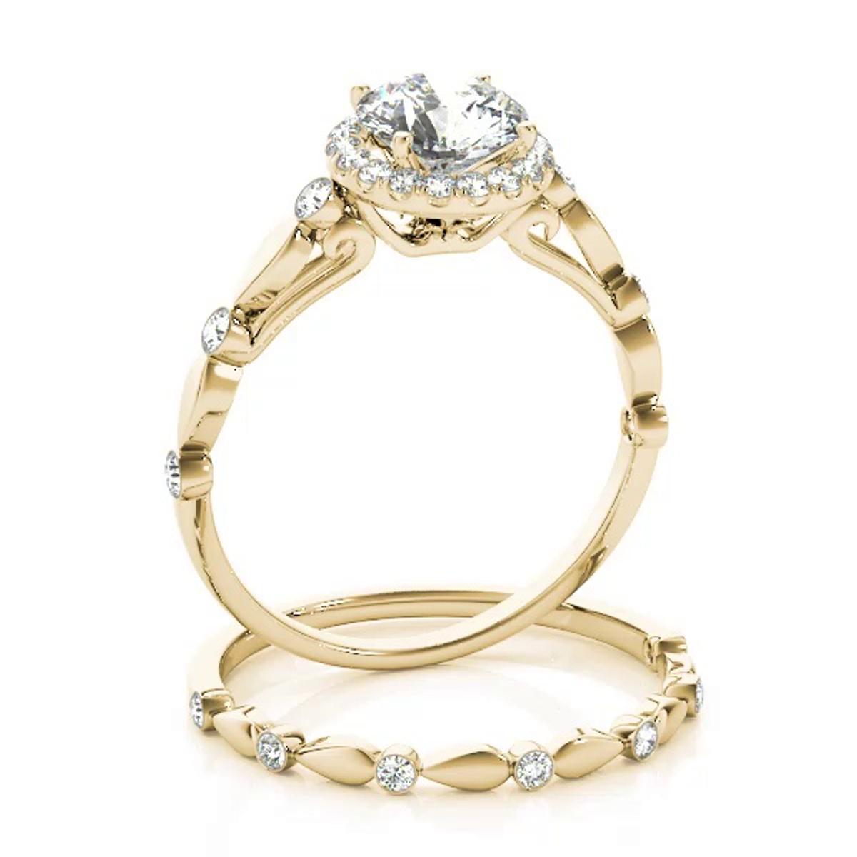 360 degree view of Cora Halo Engagement Ring