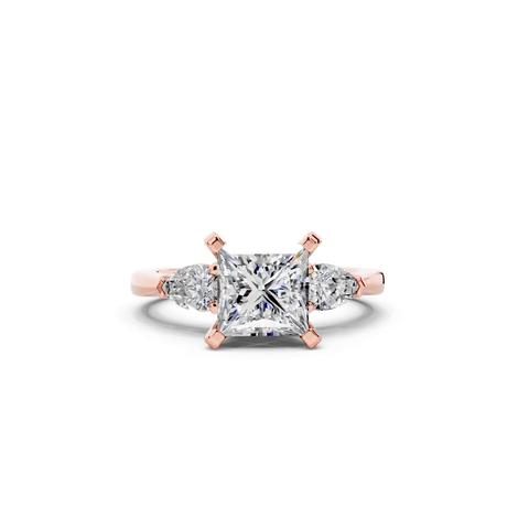 360 degree view of Madison Three-Stone Lab Pear Engagement Ring