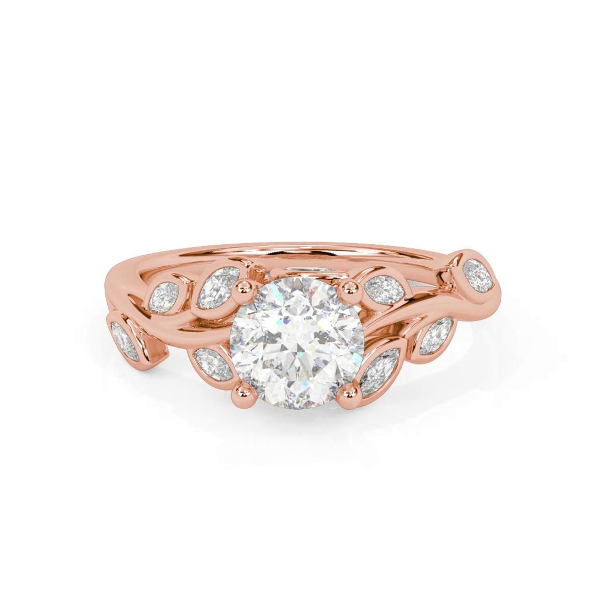 360 degree view of Marisa Floral Marquise Diamond Engagement Ring