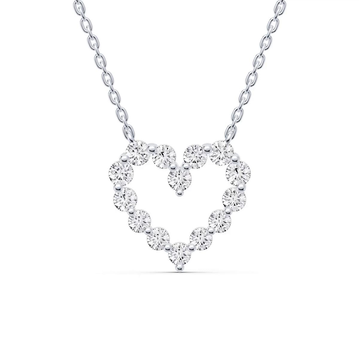 360 degree view of Floating Heart Lab Diamond Pendant (0.50 ct. tw.)