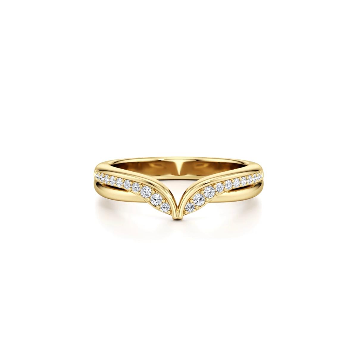 360 degree view of Ravello Sculpted Lab Diamond Pavé Chevron Band