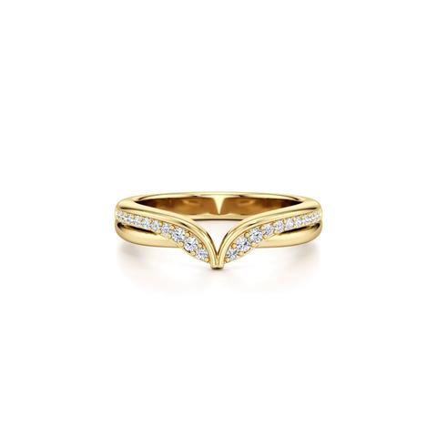 360 degree view of Ravello Sculpted Lab Diamond Pavé Chevron Band