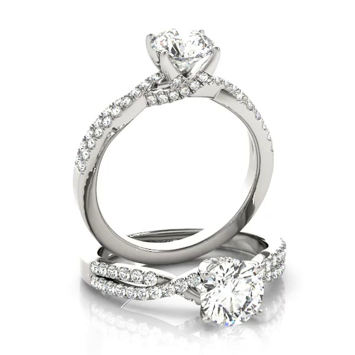 360 degree view of Claire Two Row Diamond Engagement Ring