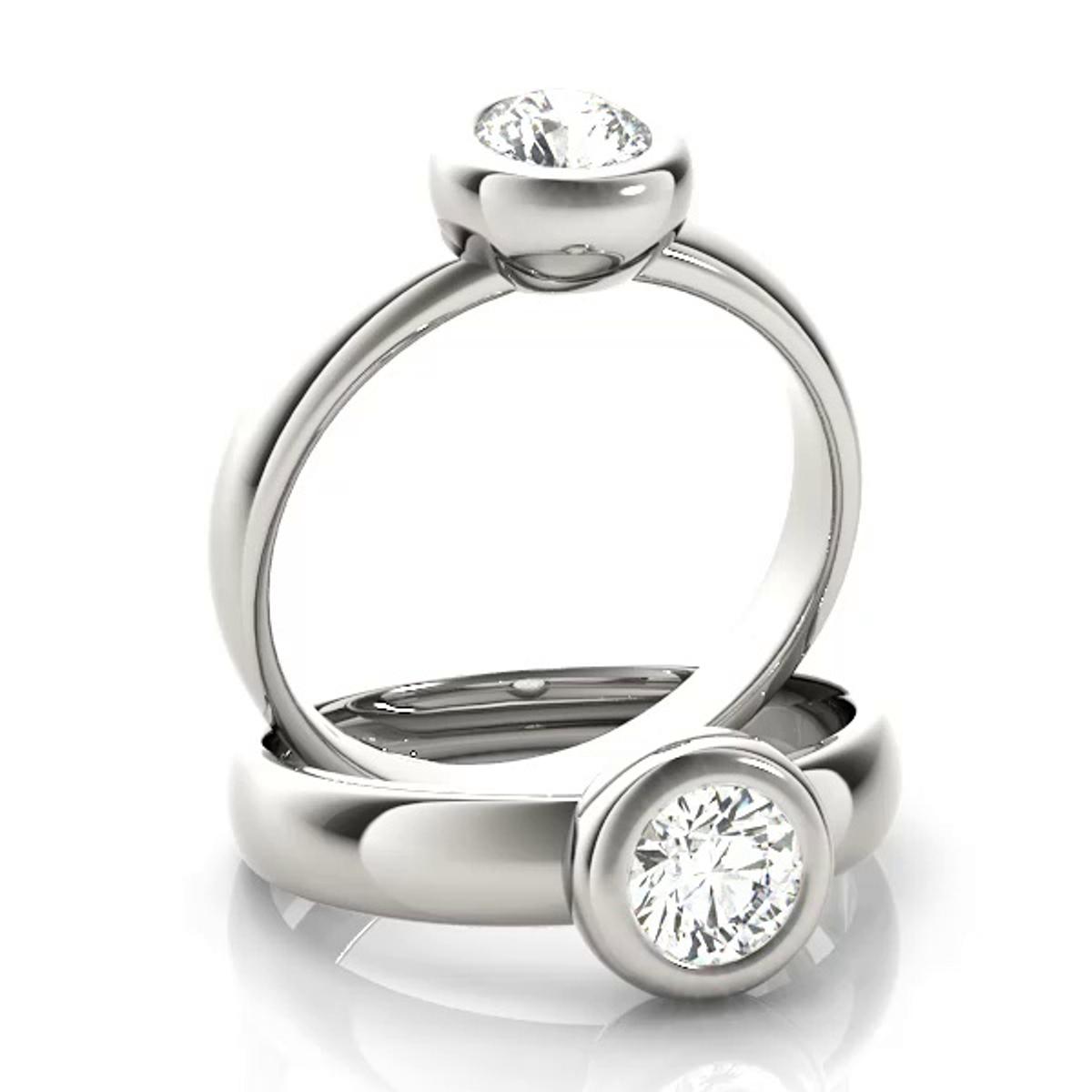 360 degree view of Catalina Bezel Engagement Ring