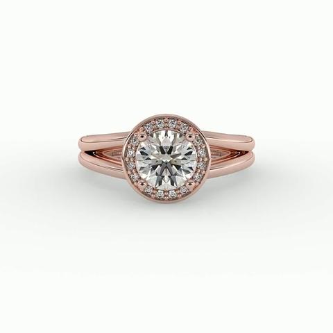 360 degree view of Miriam Halo Engagement Ring