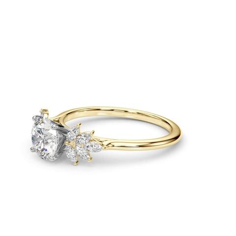 Clara Marquise Diamond Cluster Engagement Ring - 18K Yellow Gold