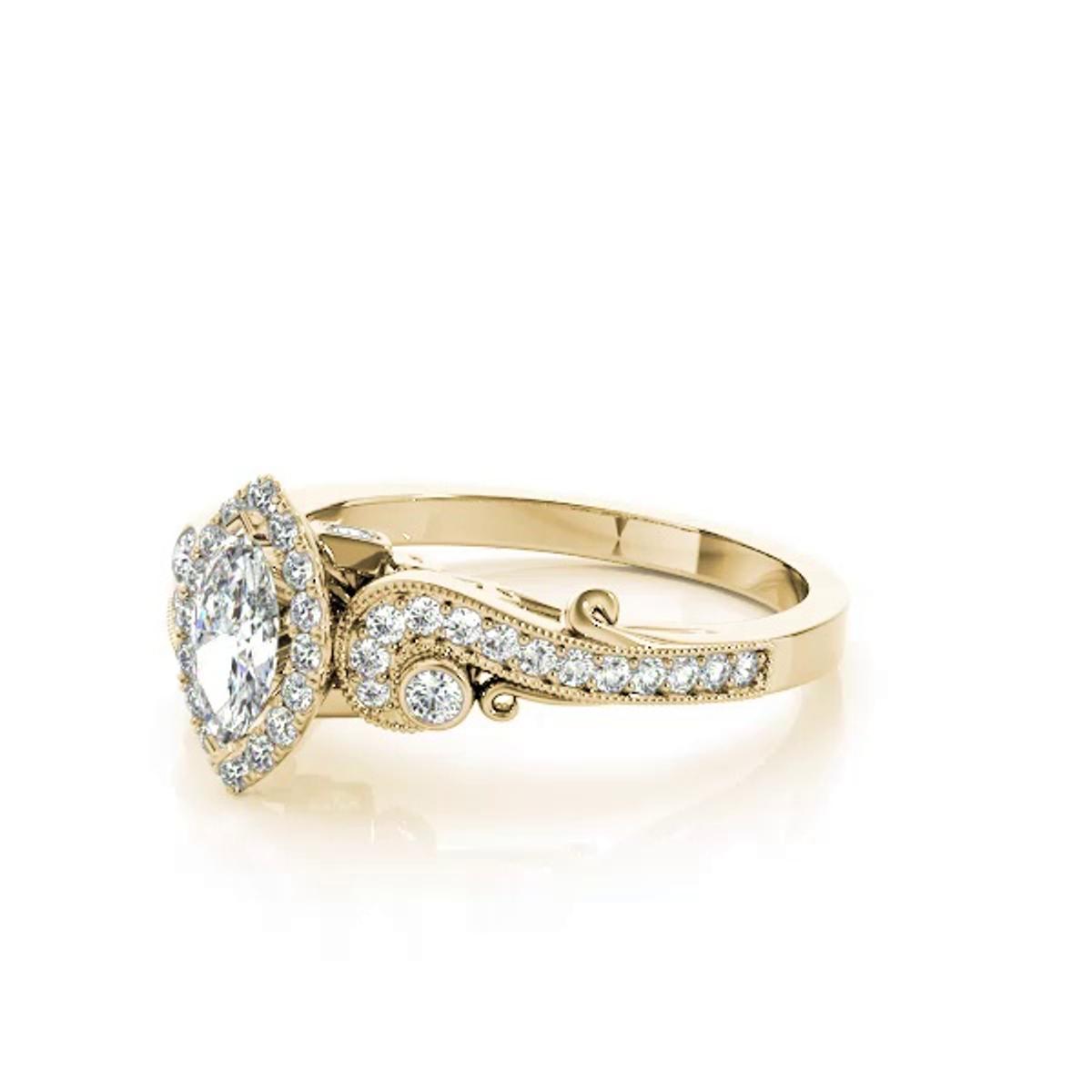 360 degree view of Azariah Halo Engagement Ring