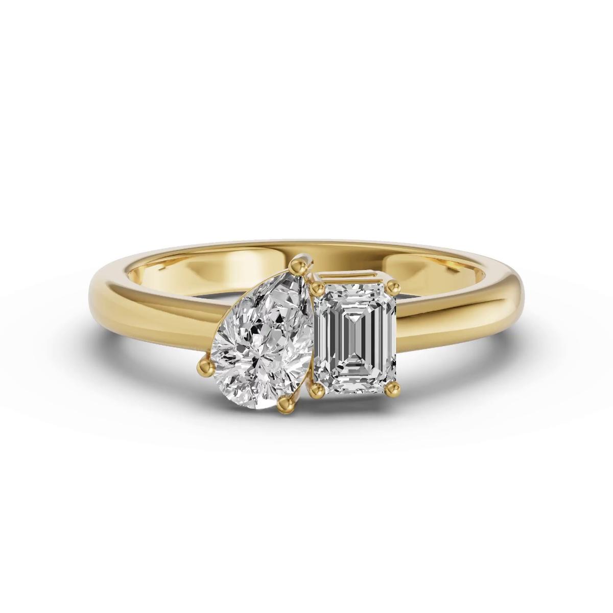 360 degree view of Toi Et Moi Pear & Emerald-Cut Lab Diamond Ring (1.00 ct. tw.)