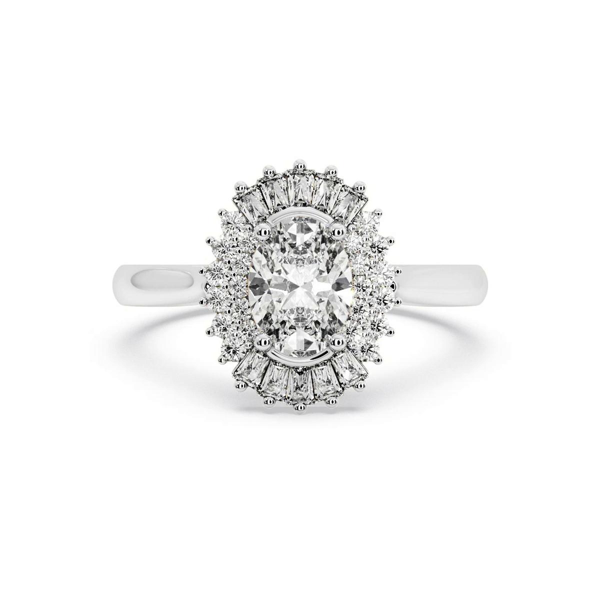 360 degree view of Aniyah Ballerina Style Halo Engagement Ring