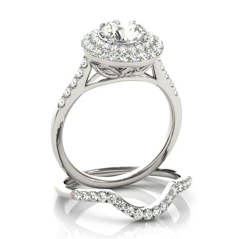 360 degree view of Arbor Double Halo Engagement Ring
