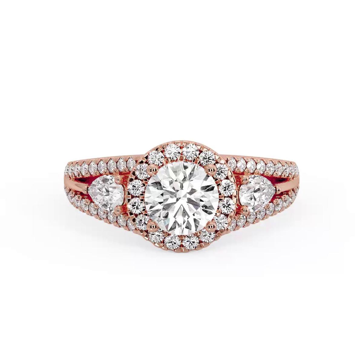 360 degree view of Mara Halo Engagement Ring