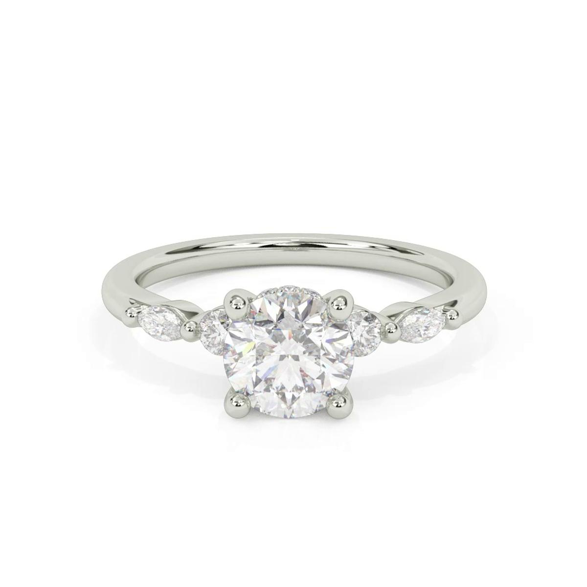 360 degree view of Deirdre Hidden Halo Engagement Ring